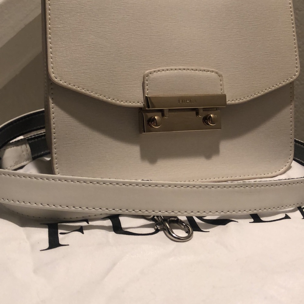 White Furla Handbag with Bag Strap - Picture 11 of 16